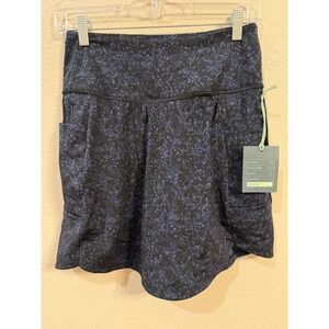 WE WANDER Womens Skirt Size S Black Blue Floral Print Athletic Tennis Skort